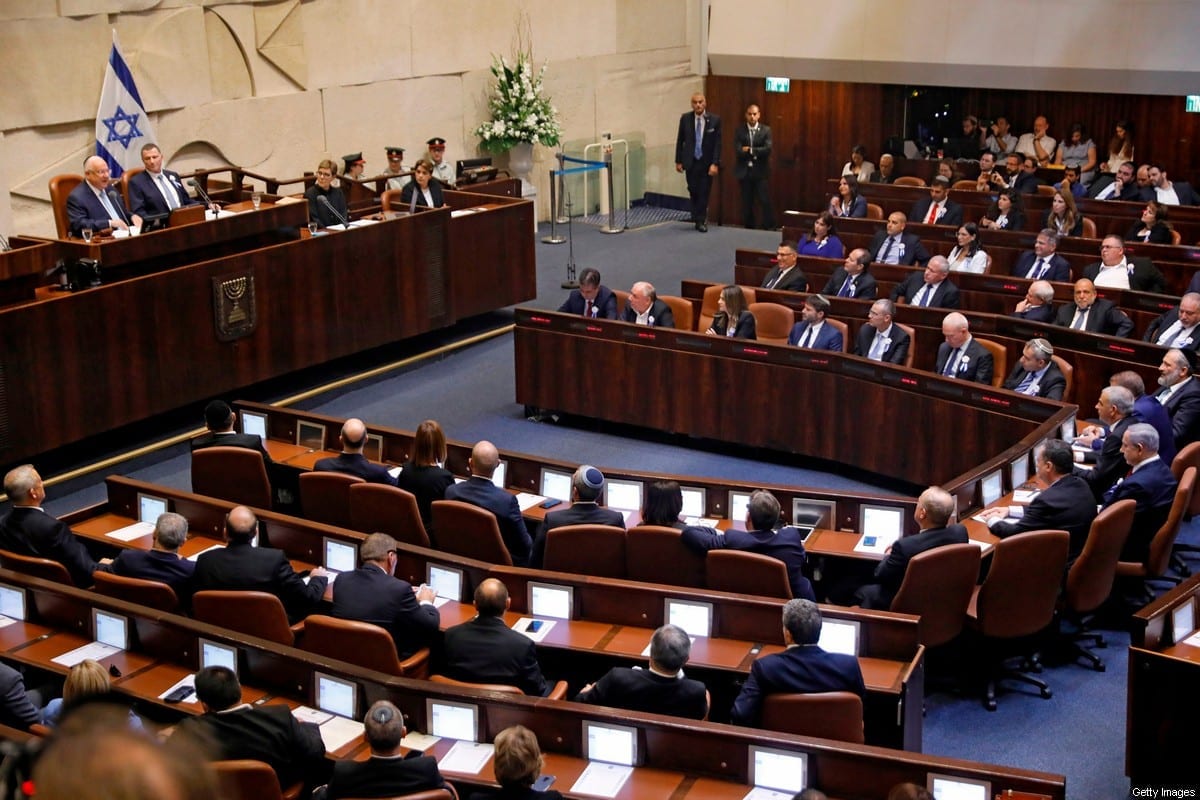 Sessão do Knesset, parlamento israelense, em 3 de outubro de 2019 [Menahem Kahana/AFP/Getty Images]
