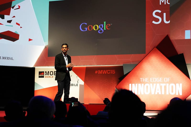 CEO do Google, Sundar Pichai, em 2 de março de 2015 [Maurizio Pesce/Flickr]