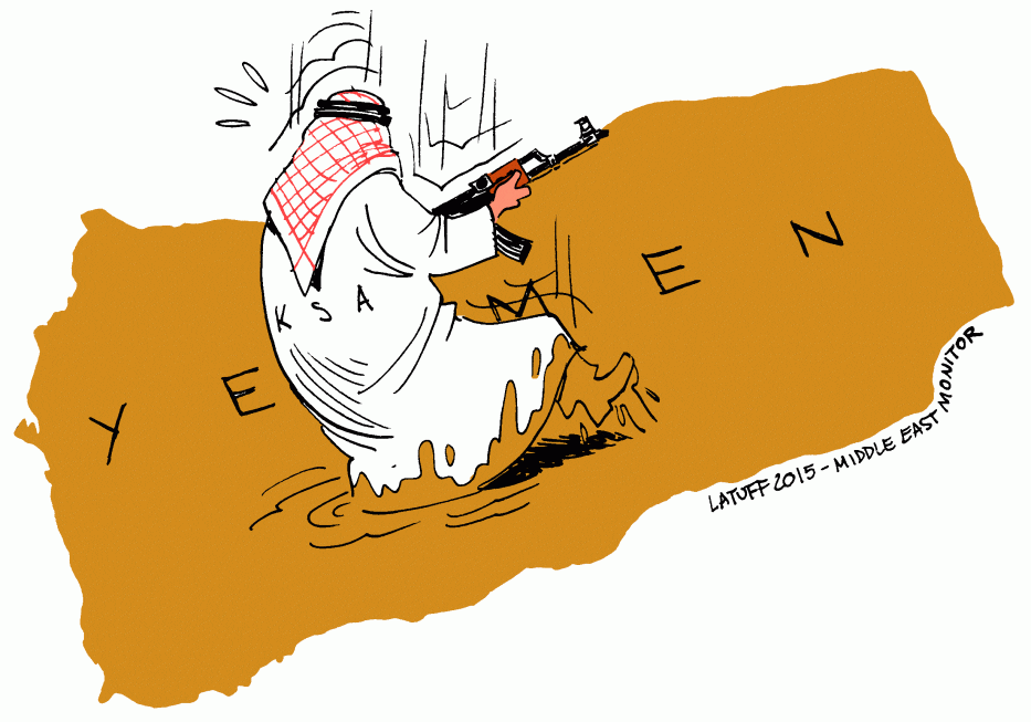 O atoleiro saudita no Iêmen [Carlos Latuff/Monitor do Oriente Médio]