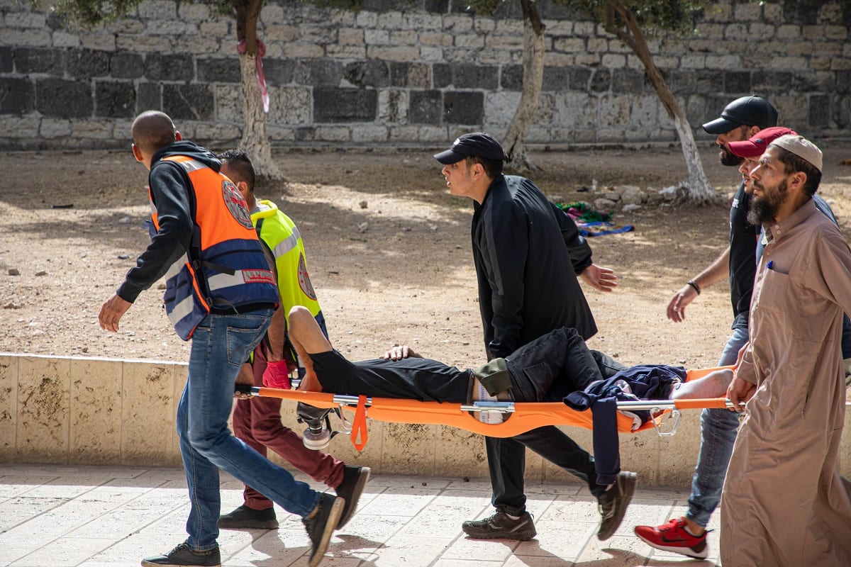 Mesquita de Al-Aqsa foi novamente atacada como marco do Dia de Jerusalém10 de maio de 2021 [ Eyad Tawil/Agência Anadolu]
