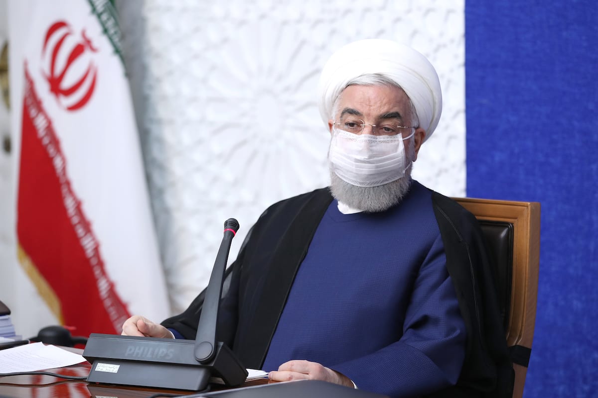Presidente do Irã Hassan Rouhani durante encontro do Centro de Coordenação Econômica em Teerã, 23 de maio de 2021 [Presidência do Irã/Agência Anadolu]