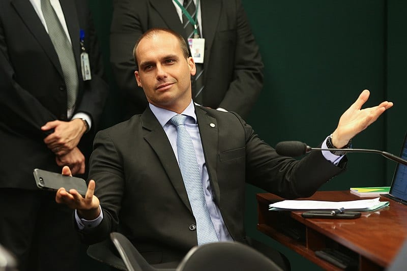 Deputado Eduardo Bolsonaro em Brasília, em 7 de junho de 2017 [Fabio Rodrigues Pozzebom/ Agência Brasil]
