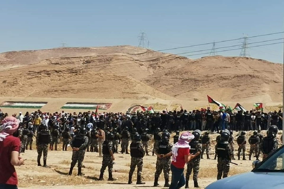 Manifestação na fronteira Jordânia-Palestina [mídia social]