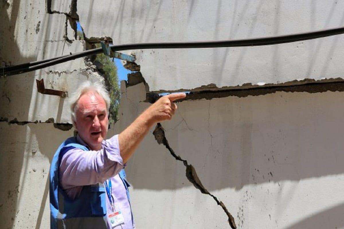Director of the Operations of the Palestinian Relief and Works Agency (UNRWA) Matthias Schmale in Gaza [haidareid/Twitter]