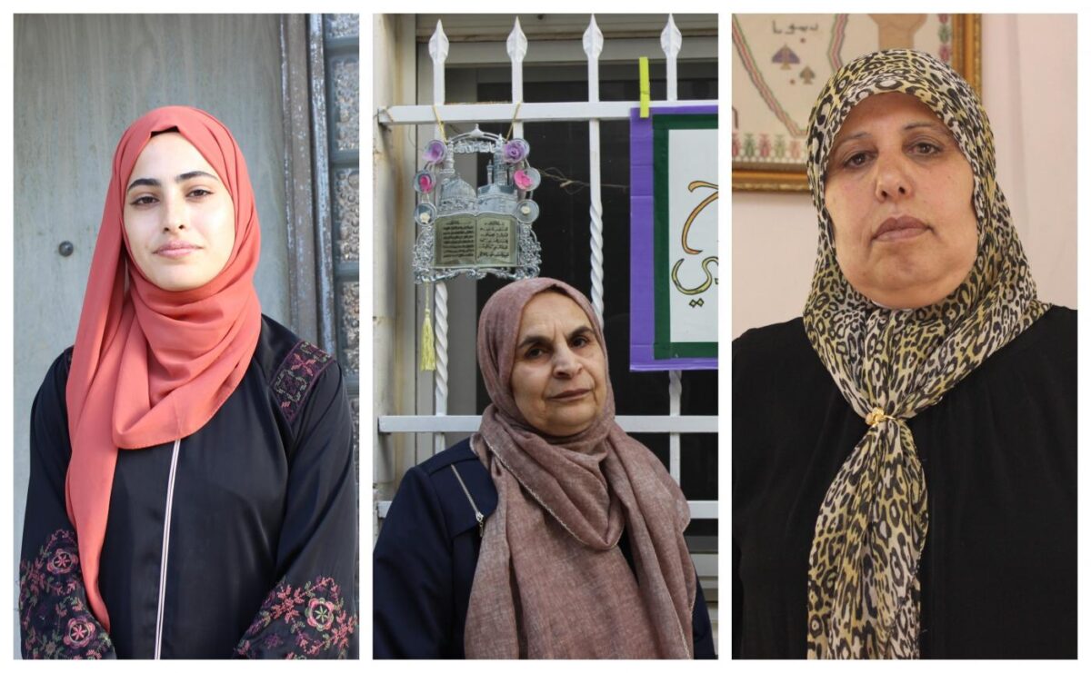 Da esquerda para a direita: Muna al-Kurd, Salwa Skafi e Nuha Attieh [Middle East Eye]
