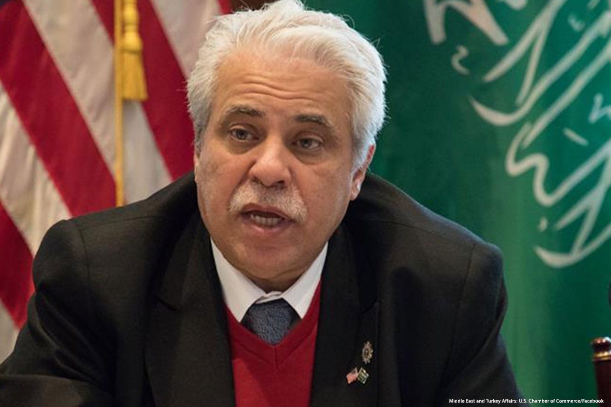 O então ministro de Comércio e Investimento da Arábia Saudita, Majid Al-Qasabi [Assuntos do Oriente Médio e Turquia: Câmara de Comércio dos EUA/Facebook Zari Sudan]