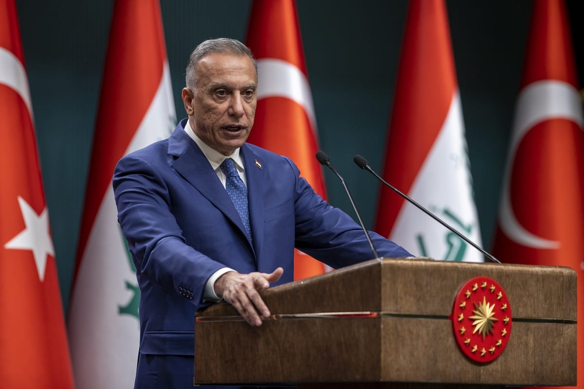 Primeiro-Ministro do Iraque Mustafa al-Kadhimi em Ancara, Turquia, 17 de dezembro de 2020 [Ali Balikci/Agência Anadolu]
