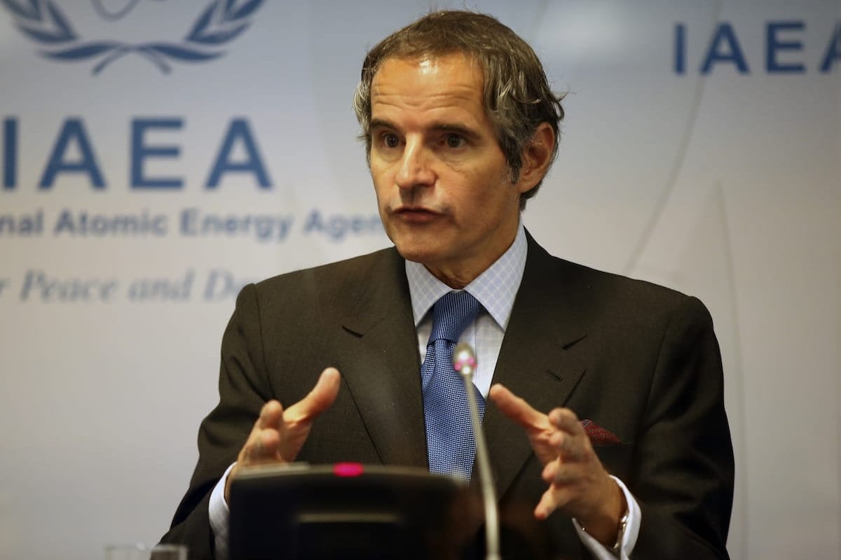 Diretor-geral da Agência Internacional de Energia Atômica (AIEA), Rafael Grossi em Viena, Áustria, em 7 de junho de 2021 [Aşkın Kıyağan/Agência Anadolu]
