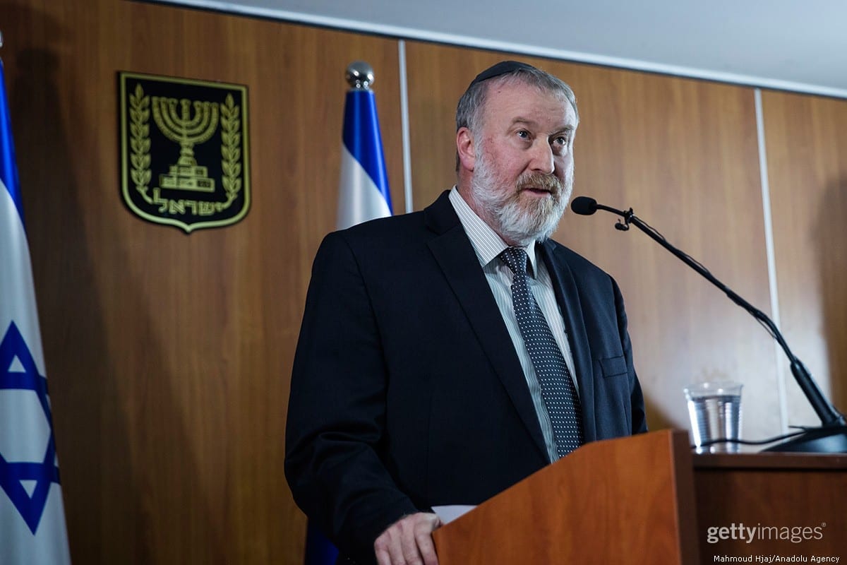 Avichai Mandelblit, procurador-geral de Israel em Jerusalém, em 21 de novembro de 2019 [Amir Levy/Getty Images]
