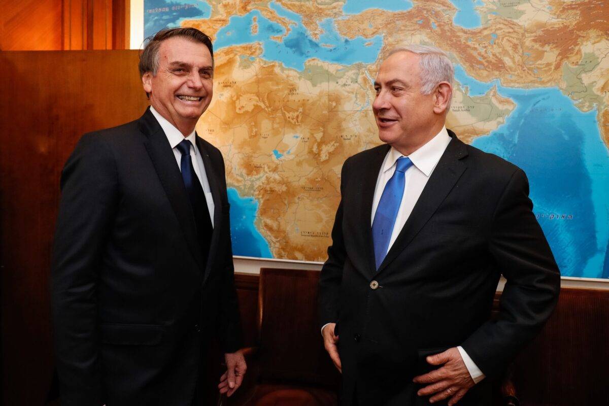 Presidente Jair Bolsonaro, durante reunião privada com o primeiro-ministro de Israel, Benjamin Netanyahu, em Jerusalém, 31 de março de 2019 [ Alan Santos/PR]
