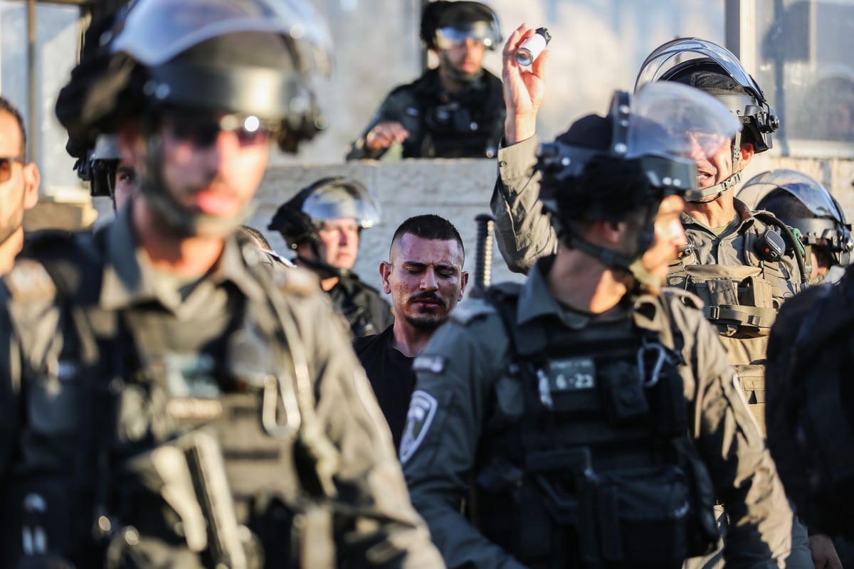 Forças israelenses em Jerusalém, 19 de junho de 2021 [Mostafa Alkharouf/Agência Anadolu] 
