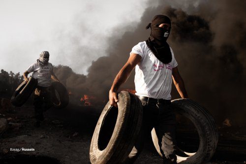 Protestos em Beita no Monte Sabih, em 23 de julho de 2021 [Baraa Hussein]