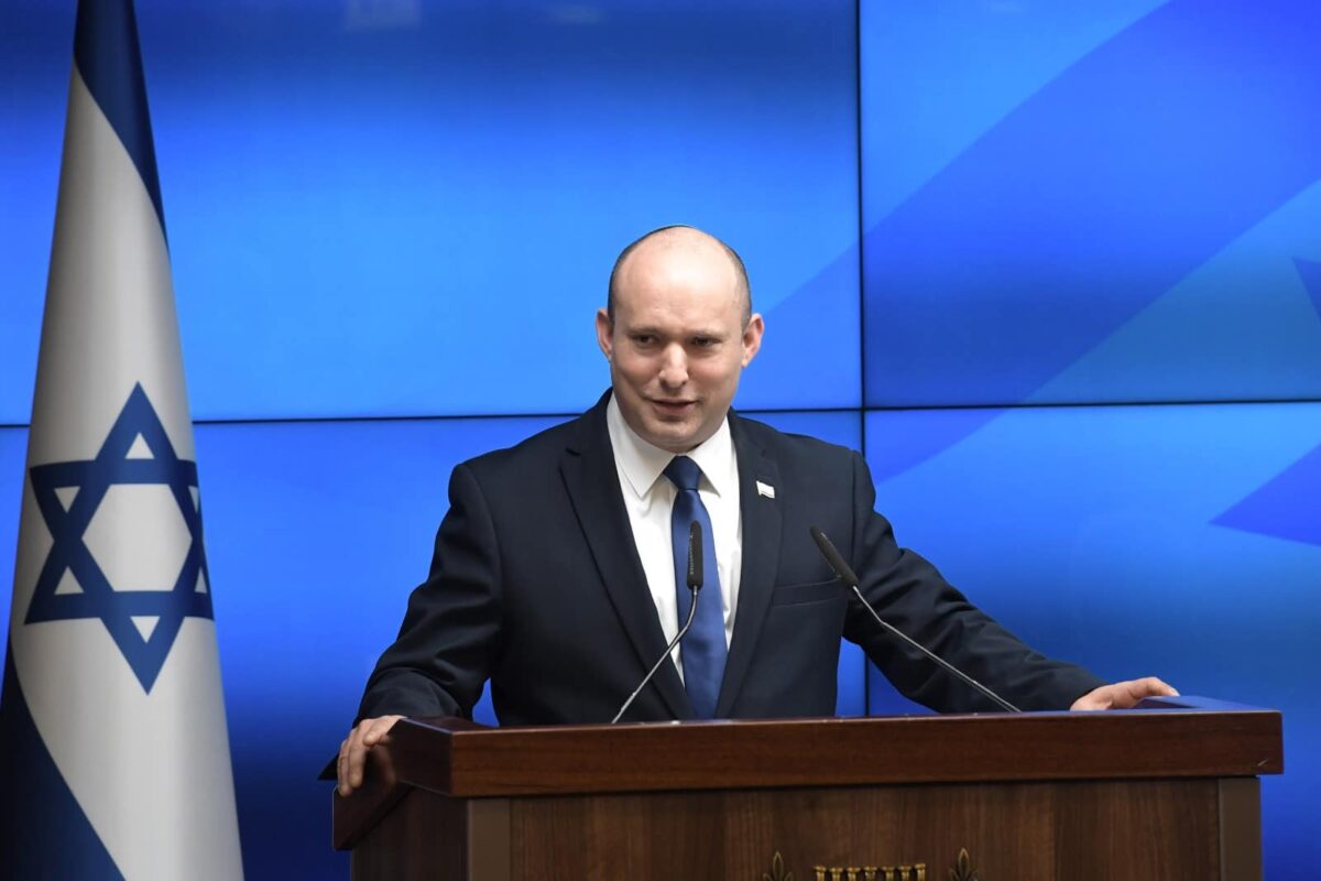 Primeiro-ministro de Israel, Naftali Bennett, em 6 de julho de 2021 [Kobi Gideon/GPO]
