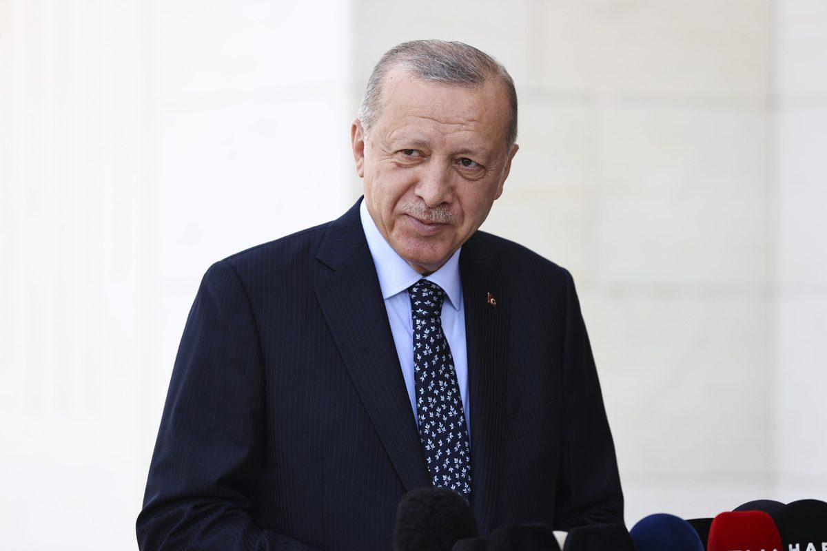 O presidente turco, Recep Tayyip Erdogan, em Istambul, Turquia, em 30 de julho de 2021 [Serhat Çağdaş/Agência Anadolu]
