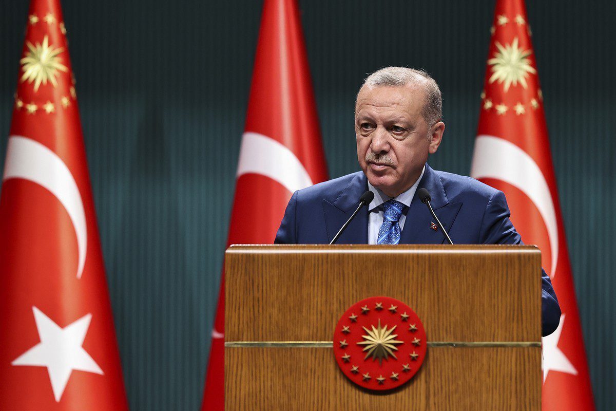 Presidente da Turquia Recep Tayyip Erdogan em Ancara, 19 de agosto de 2021 [Emin Sansar/Agência Anadolu]
