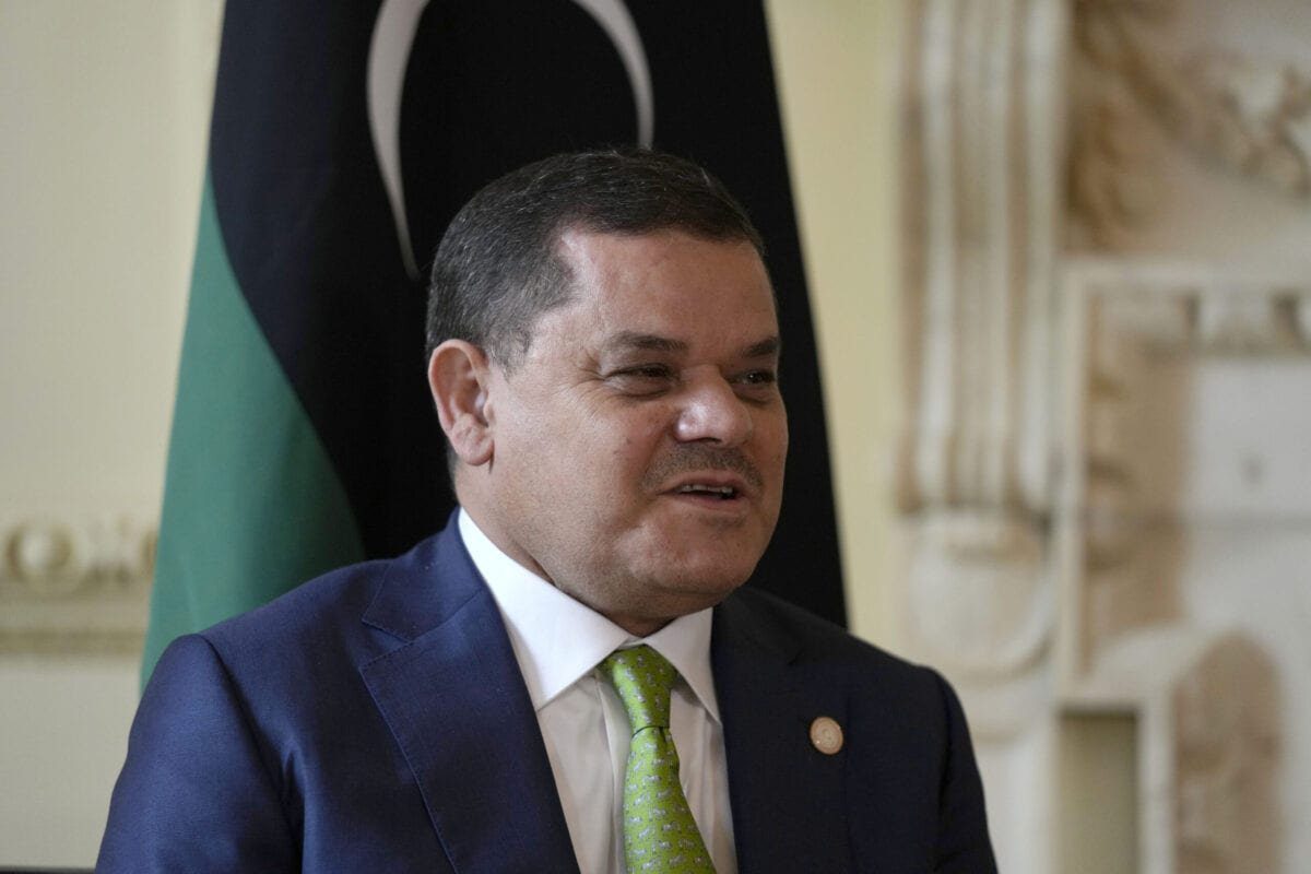 Abdul Hamid Dbeibah, premiê interino da Líbia, 24 de junho de 2021 [Matt Dunham/WPA/Getty Images]
