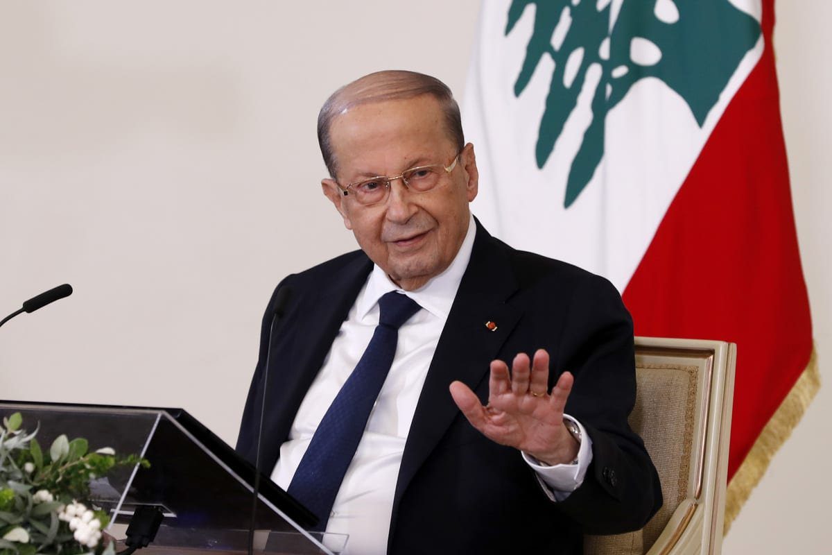 Presidente do Líbano Michel Aoun em Beirute, 21 de outubro de 2020 [Presidência Libanesa/Agência
Anadolu]