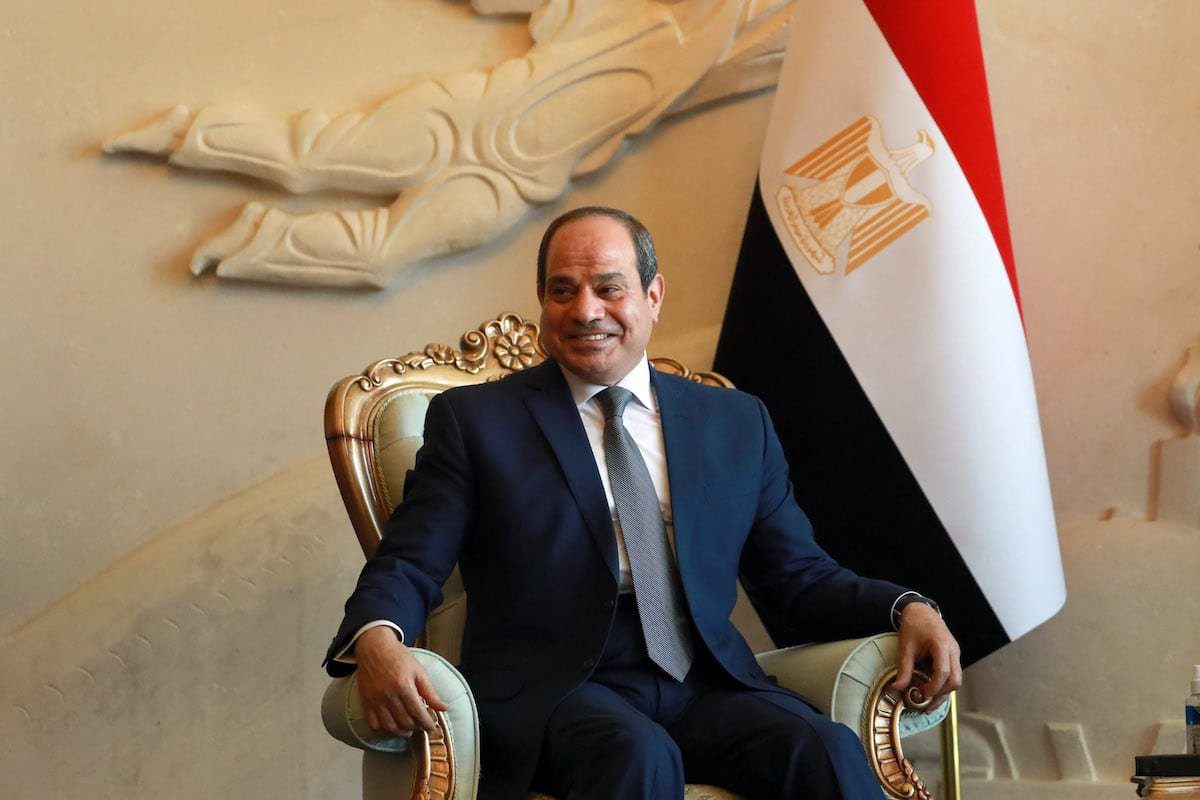 Presidente do Egito Abdel Fattah el-Sisi em Bagdá, Iraque, 27 de junho de 2021 [Murtadha Al-Sudani/Agência Anadolu]
