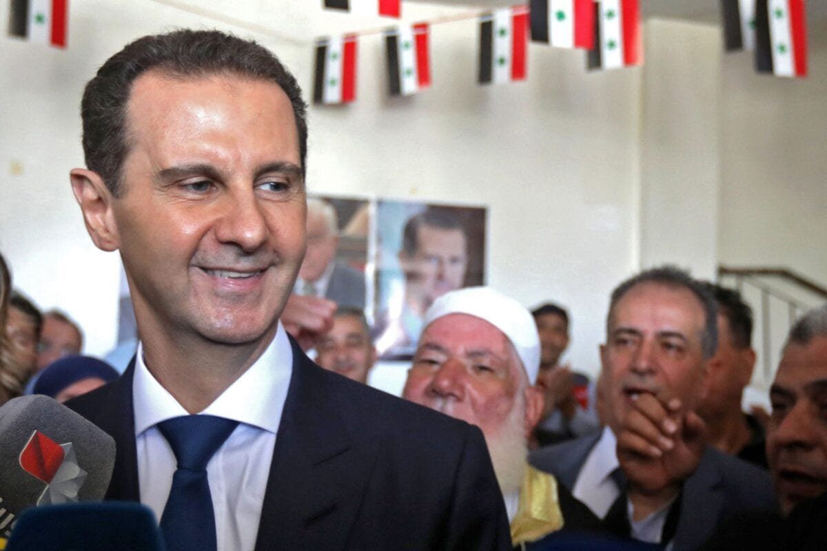 Presidente sírio Bashar al-Assad em 26 de maio de 2021 [Louai Beshara/ AFP via Getty Images]
