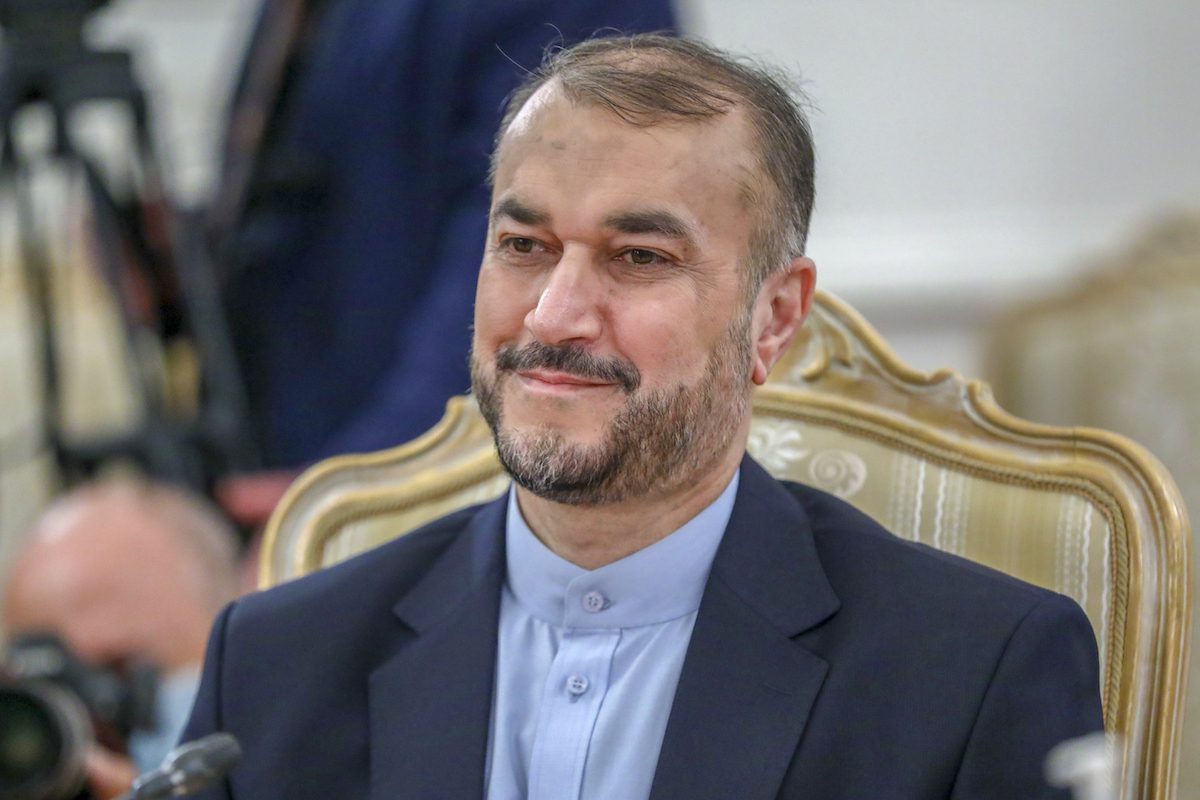 O ministro das Relações Exteriores do Irã, Hossein Amir-Abdollahian, em Moscou, Rússia, em 6 de outubro de 2021. [Serviço de Imprensa do Ministério das Relações Exteriores/Agência Anadolu]
