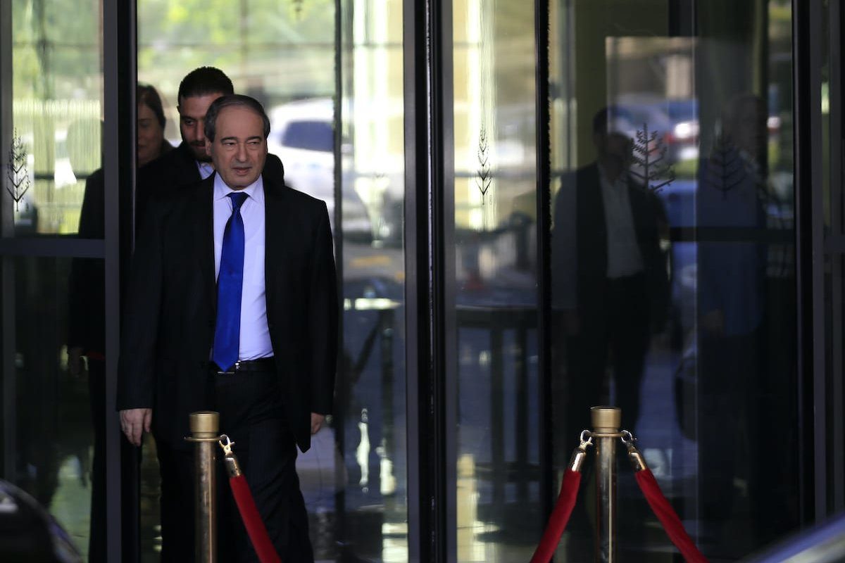 O ministro das Relações Exteriores da Síria, Faisal Mekdad, em Damasco, Síria, em 15 de abril de 2018 [Louai Beshara/AFP/Getty Images]
