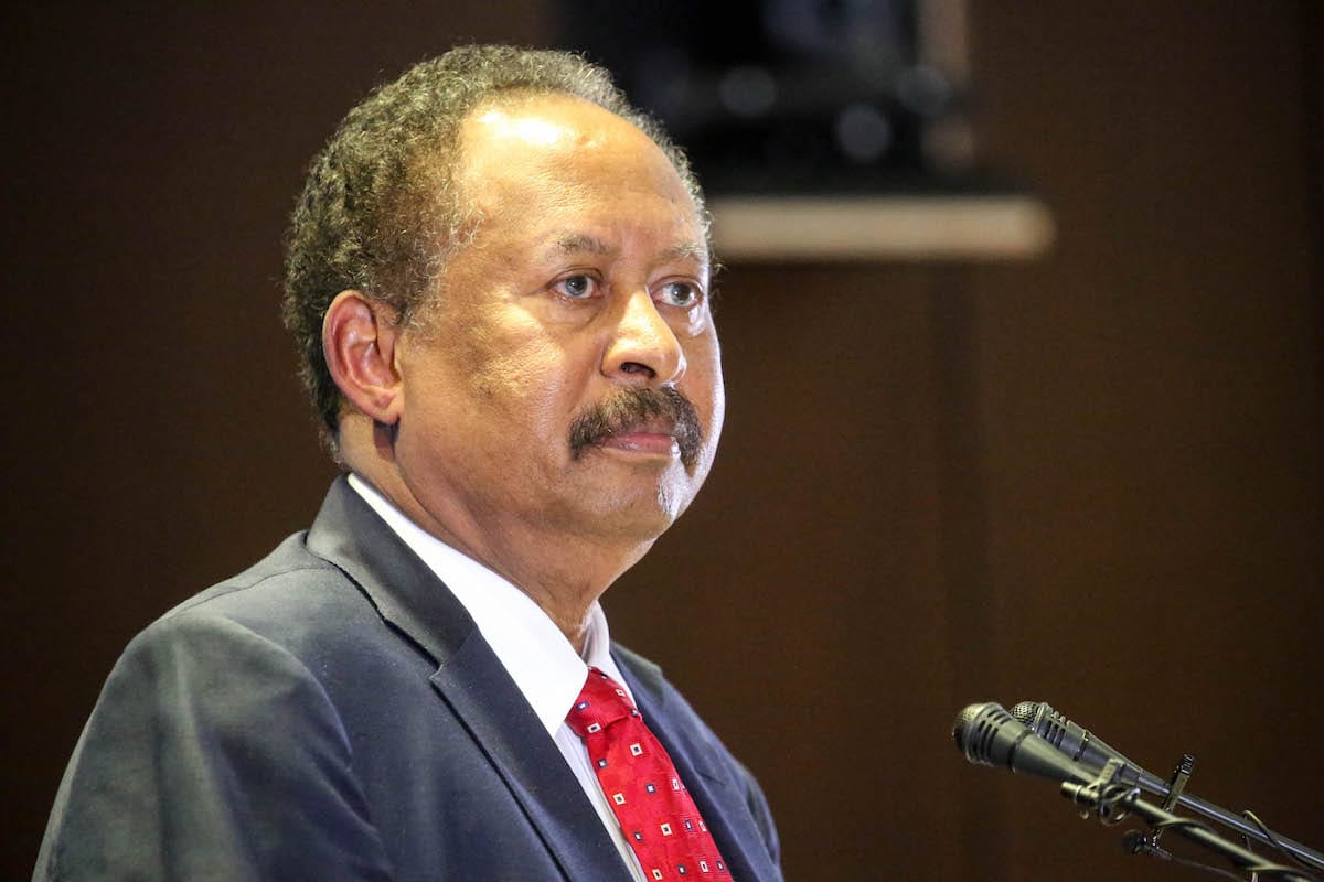 Primeiro-Ministro do Sudão Abdalla Hamdok em Cartum, 8 de fevereiro de 2021 [Mahmoud Hjaj/Agência Anadolu]