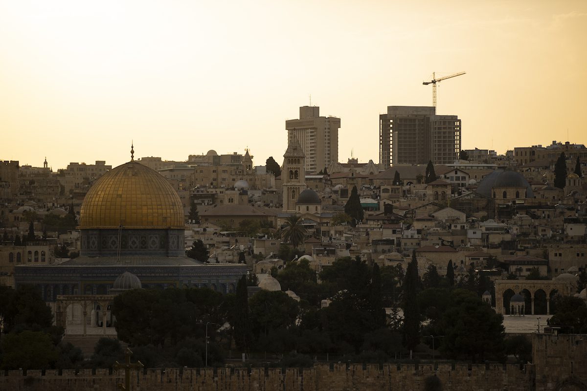 Vista do complexo de Al-Aqsa do Monte das Oliveiras, em Jerusalém ocupada, 12 de outubro de 2021 [Mustafa Alkharouf/Agência Anadolu]
