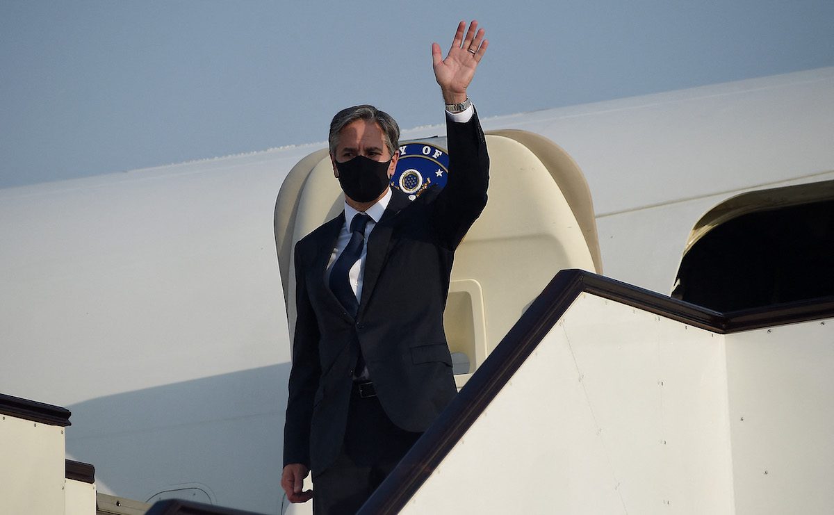 Secretário de Estado dos Estados Unidos Antony Blinken, 8 de setembro de 2021 [DOULIERY/AFP via Getty Images]
