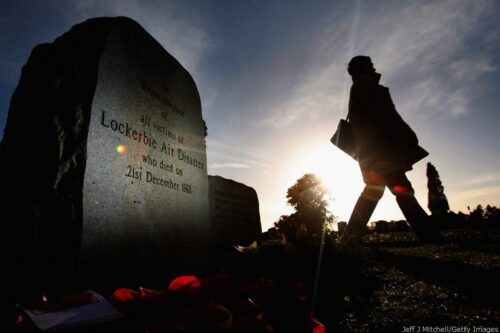 Memorial Lockerbie, em 17 de dezembro de 2008, em Lockerbie, Escócia [Jeff J Mitchell/Getty Images]