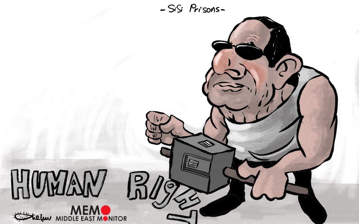 Prisões de Sisi - charge [Sabaaneh/ Monitor do Oriente Médio]