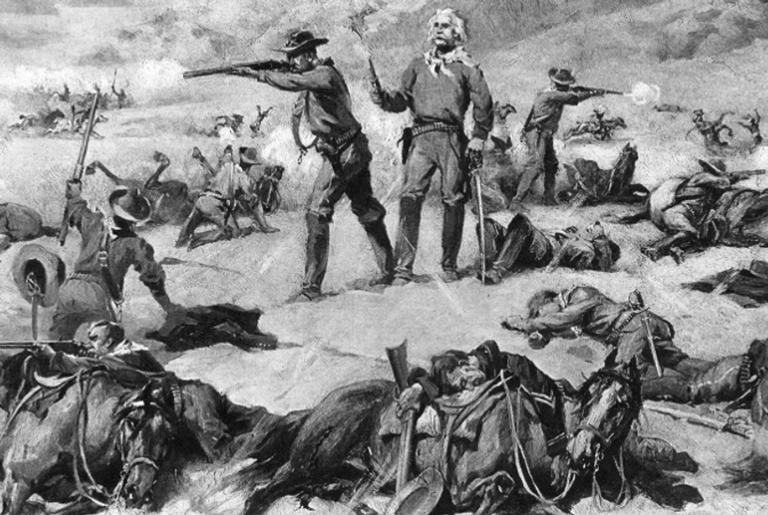 Batalha de 1876 nos EUA entre Exército e os índios Sioux, nas margens do rio Little Bighorn [Getty Images]
