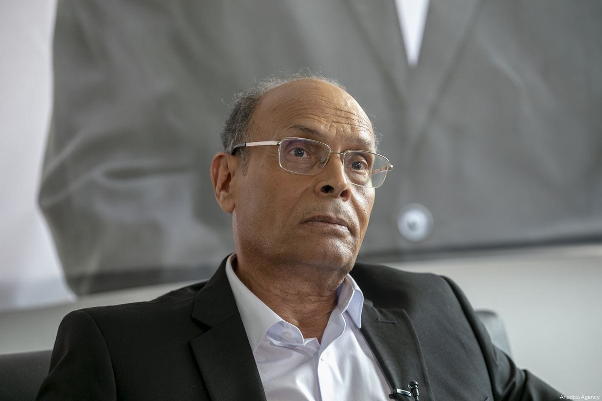 O ex-presidente da Tunísia Moncef Marzouki em Túnis, Tunísia, em 1 de setembro de 2019 [Yassine Gaidi/Agência Anadolu]

