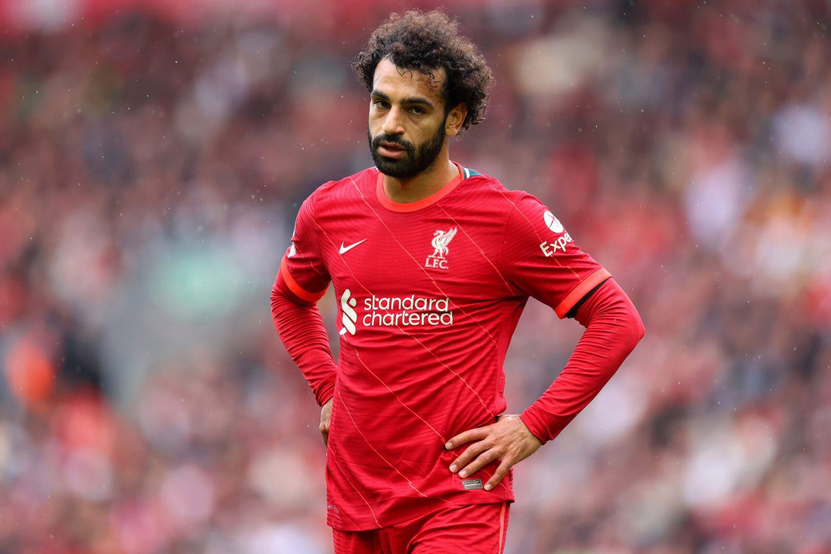 Mohamed Salah, do Liverpool, durante a partida da Premier League entre Liverpool e Burnley, em Anfield, em 21 de agosto de 2021, em Liverpool, Inglaterra [Catherine Ivill/Getty Images]