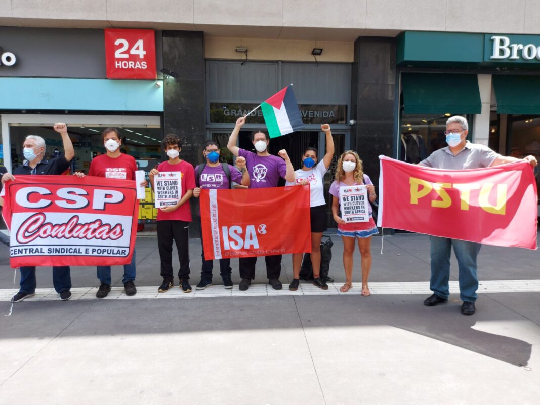Atividade da CSP-Conlutas no protesto em frente ao Consulado sul-africano, na Avenida Paulista. Em São Paulo, em 27 de janeiro [CSP-Conlutas]