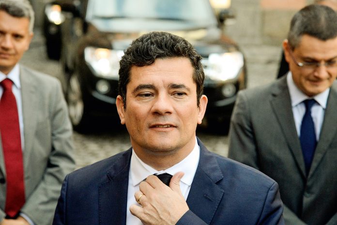 Sergio Moro, ao se filiar ao Podemos. [Tânia Rego/Agência Brasil]