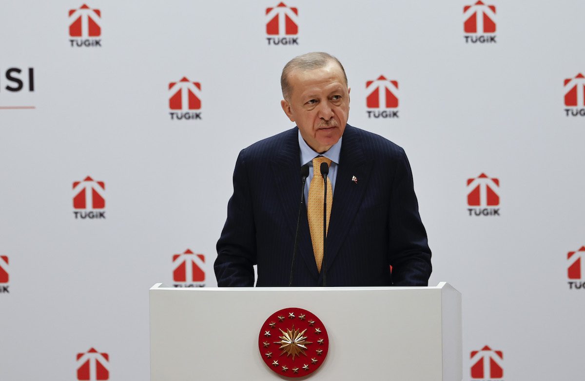 Presidente da Turquia Recep Tayyip Erdogan em Ancara, 2 de fevereiro de 2022 [Doğukan Keskinkılıç/Agência Anadolu]
