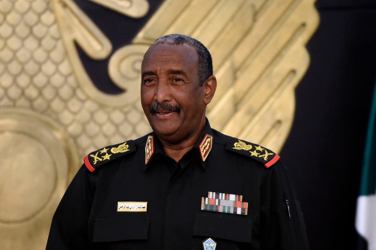O chefe do Conselho Soberano do Sudão, general Abdel Fatah Al-Burhan, em Cartum, Sudão, em 15 de setembro de 2020 [Mazen Mahdi/AFP/Getty Images]
