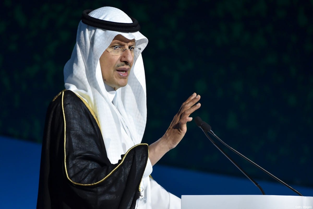Ministro saudita da Energia, Abdulaziz bin Salman, na capital saudita, Riad, em 25 de fevereiro de 2020 [Fayez Nureldine/AFP via Getty Images]
