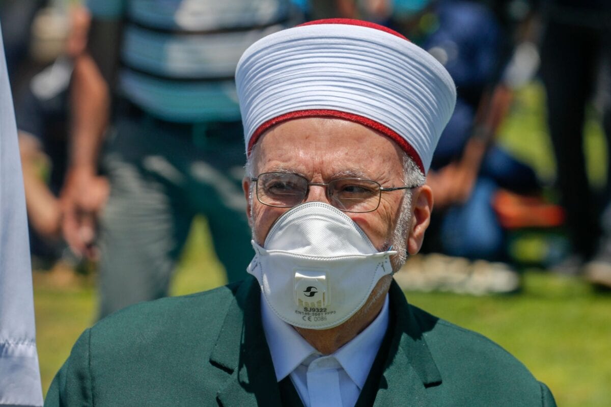Sheikh Ekrima Sa'id Sabri, ex-grande mufti de Jerusalém e dos territórios palestinos, em 12 de junho de 2020 [Ahmad Gharabli/AFP via Getty Images]
