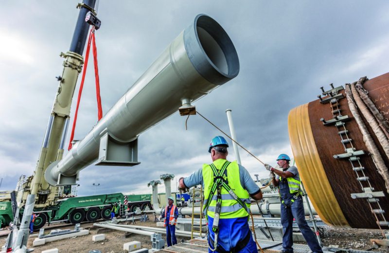 Etapa de instalação do gasoduto Russia-França, inativado pela Alemanha durante a guerra na Ucrânia [Paul Langrock/Nord Stream 2]
