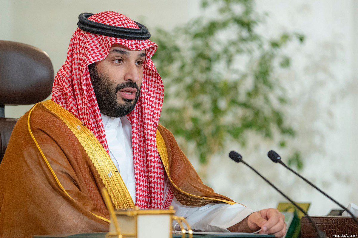 Príncipe herdeiro saudita Mohammed bin Salman em Riad, Arábia Saudita, em 23 de outubro de 2021 [Corte Real da Arábia Saudita/Agência Anadolu]
