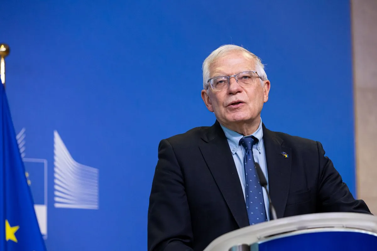 Representante da União Europeia para os Negócios Estrangeiros e a Política de Segurança, Josep Borrell, em Bruxelas, Bélgica, em 27 de fevereiro de 2022 [Comissão Europeia/Agência Anadolu]
