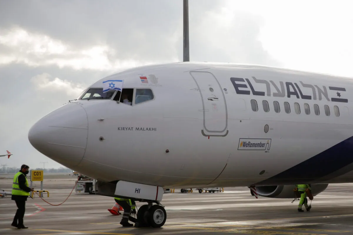 Avião da companhia israelense El Al, 25 de janeiro de 2021 [MARKUS SCHREIBER/AFP via Getty Images]