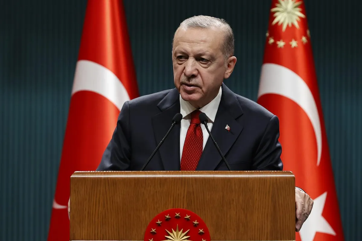 Presidente da Turquia Recep Tayyip Erdogan em Ancara, 28 de março de 2022 [Dokugan Keskinkilic/Agência Anadolu]
