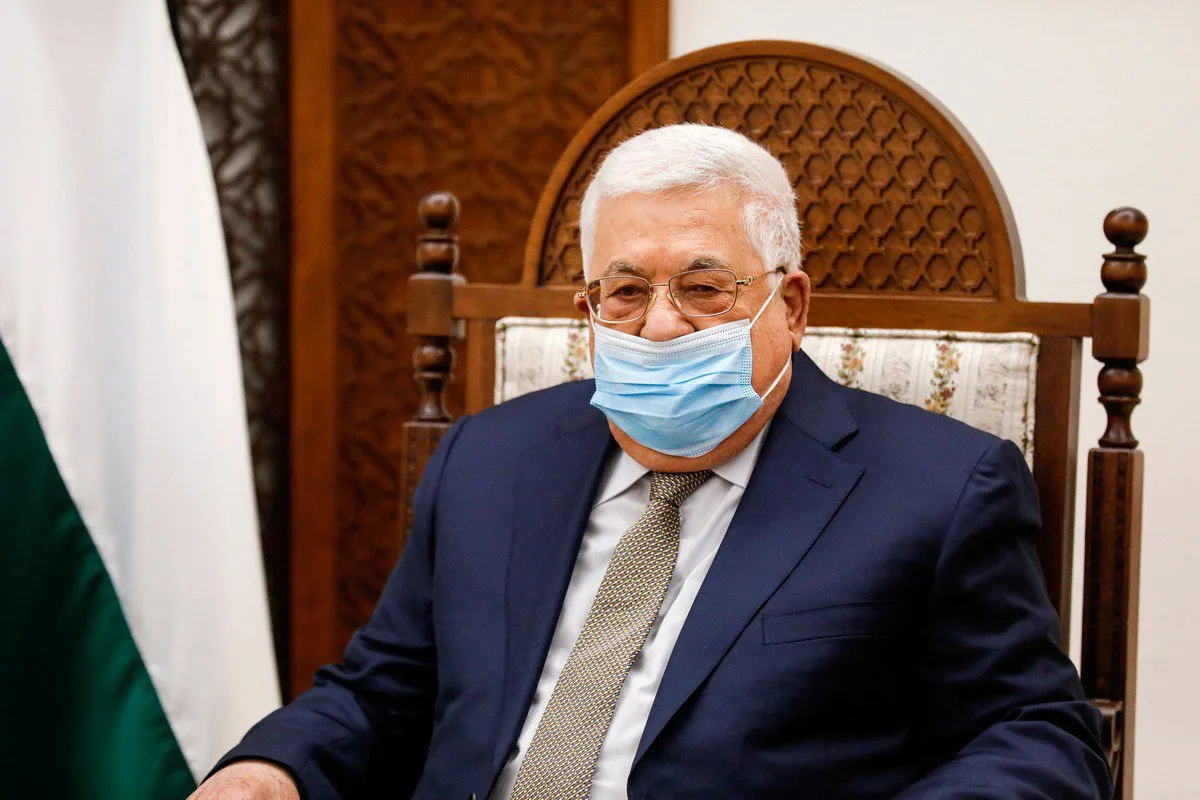 Presidente da Autoridade Palestina Mahmoud Abbas na Cisjordânia ocupada, em 10 de fevereiro de 2022 [Mohamad Torokman/AFP/Getty Images]
