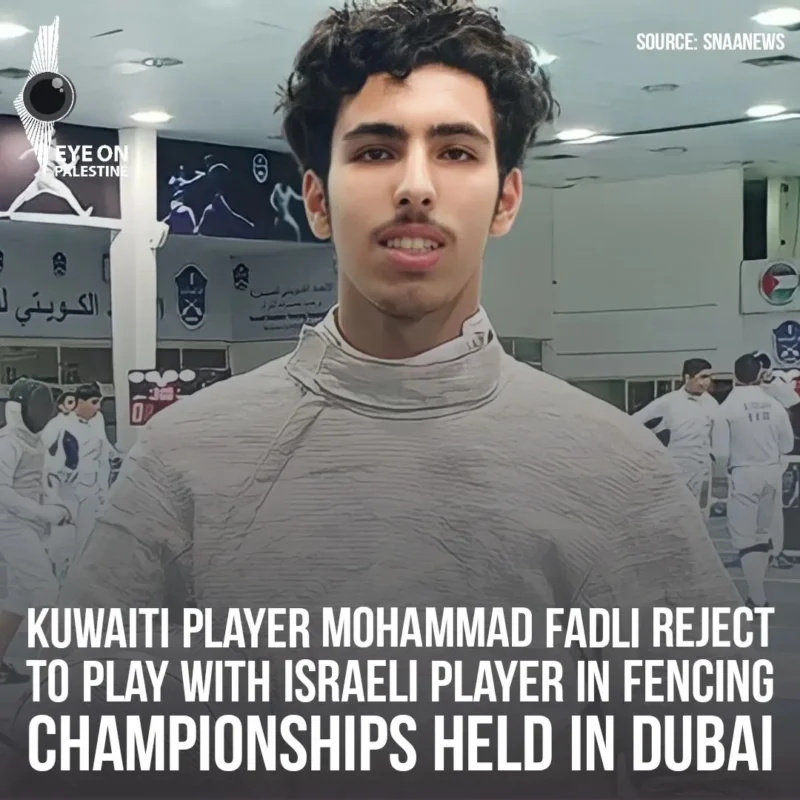 Mohammed Al-Fadhli, esgrimista que se recusa pela segunda vez a duelar com oponente israelense [Twitter]