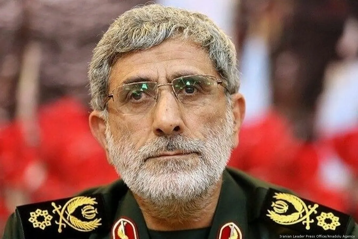 Esmail Qaani, comandante das Forças al-Quds, unidade de elite da Guarda Revolucionária do Irã, na capital Teerã, 3 de janeiro de 2020 [Gabinete de Imprensa da Liderança Iraniana/Agência Anadolu]
