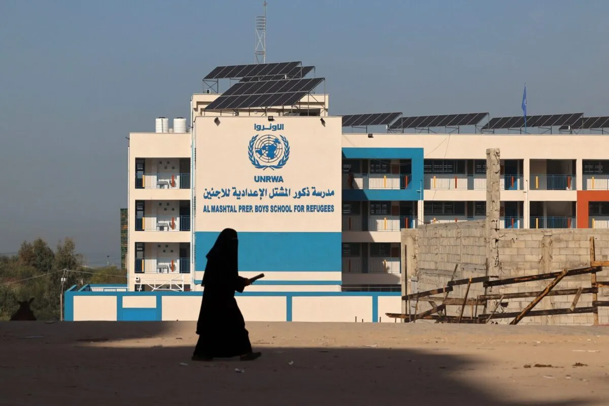 Escola da Agência das Nações Unidas de Assistência aos Refugiados da Palestina (UNRWA) na Cidade de Gaza, em 29 de novembro de 2021 [Mohammed Abed/AFP via Getty Images]
