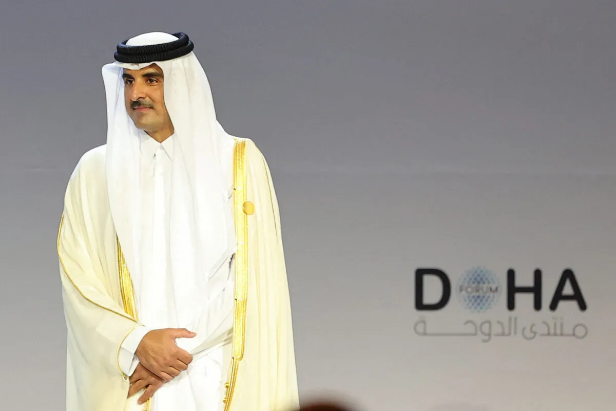 Emir sheikh Tamim bin Hamad al-Thani do Catar, em 26 de março de 2022 [Karim Jaafar/AFP via Getty Images]
