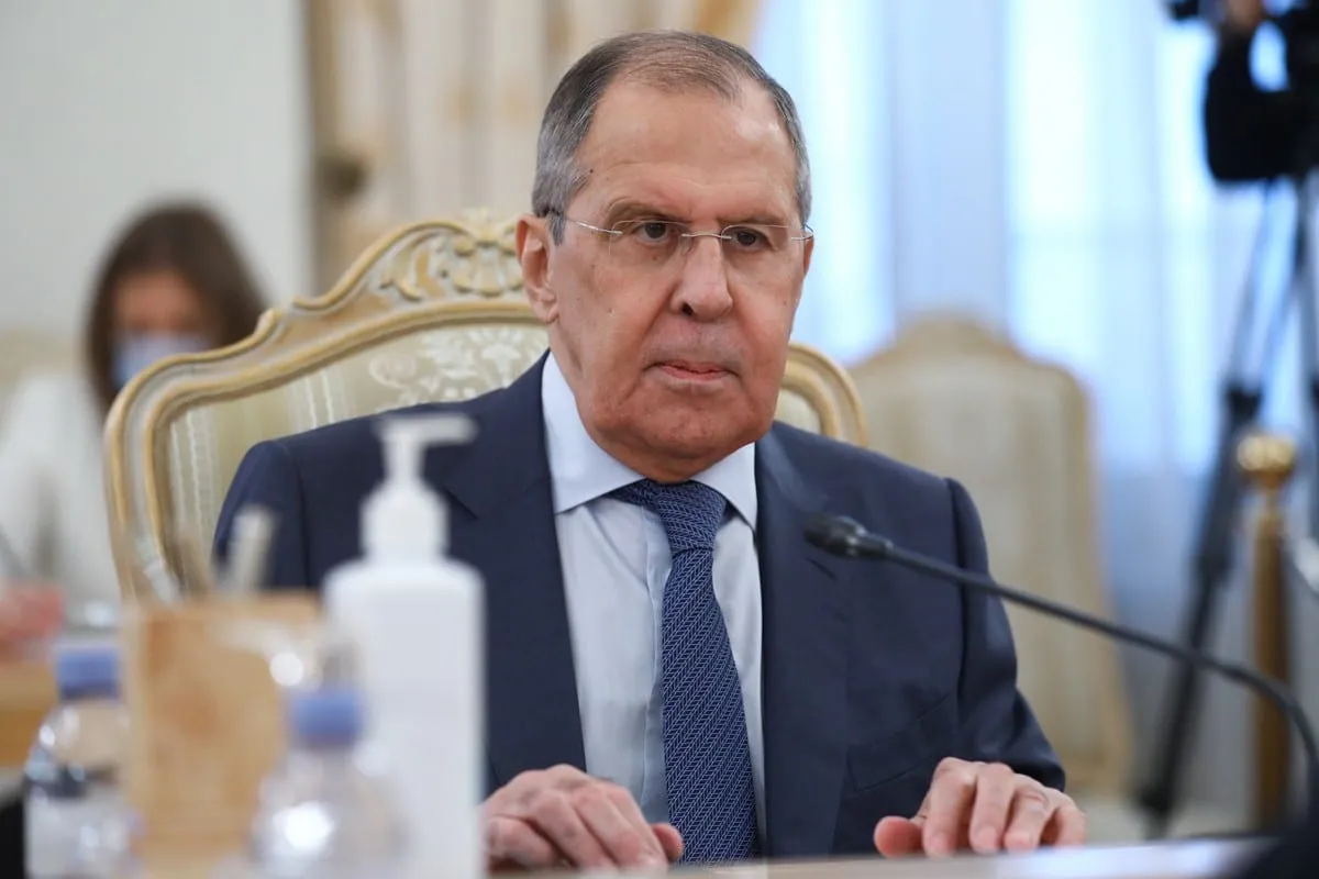 O ministro das Relações Exteriores da Rússia, Sergei Lavrov, em Moscou, Rússia, em 18 de junho de 2021 [Ministério das Relações Exteriores da Rússia/Agência Anadolu]
